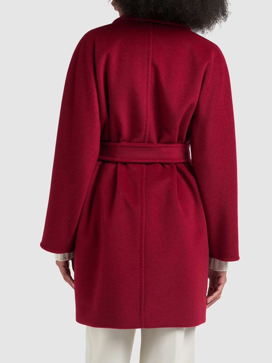 Shop Max Mara Addurre Wool & Cashmere Belted Midi Coat In Red