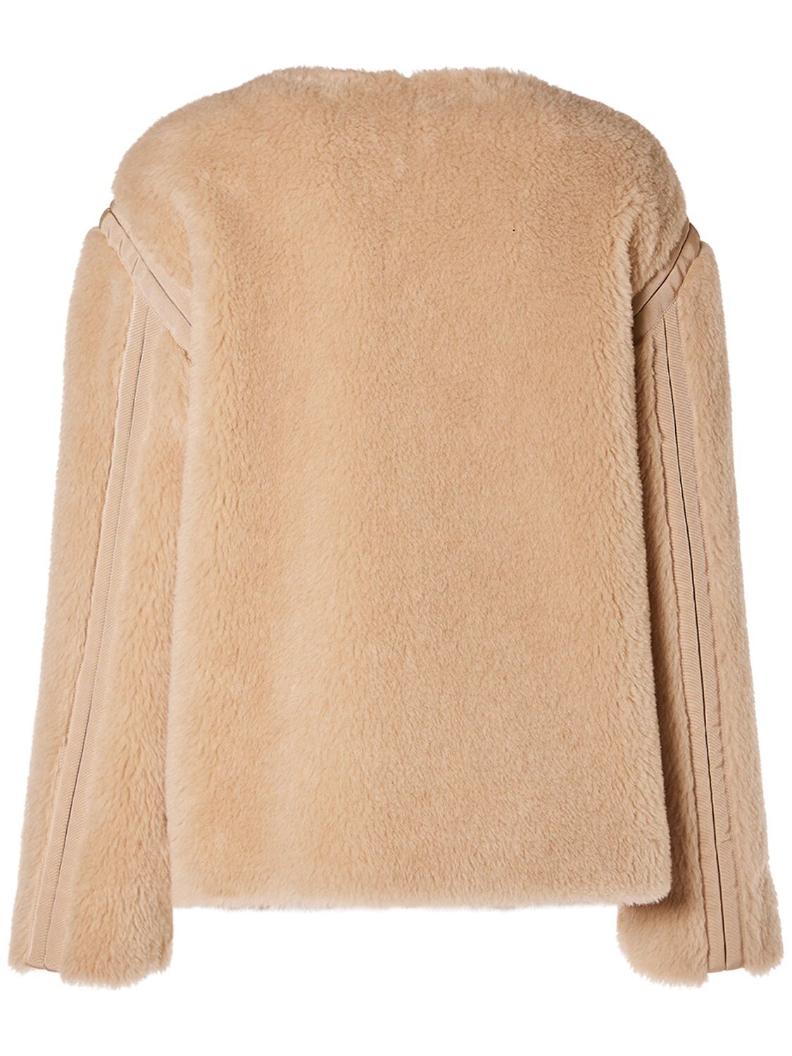 Shop Max Mara Panno Wool Blend Collarless Jacket In Cacha Chiaro