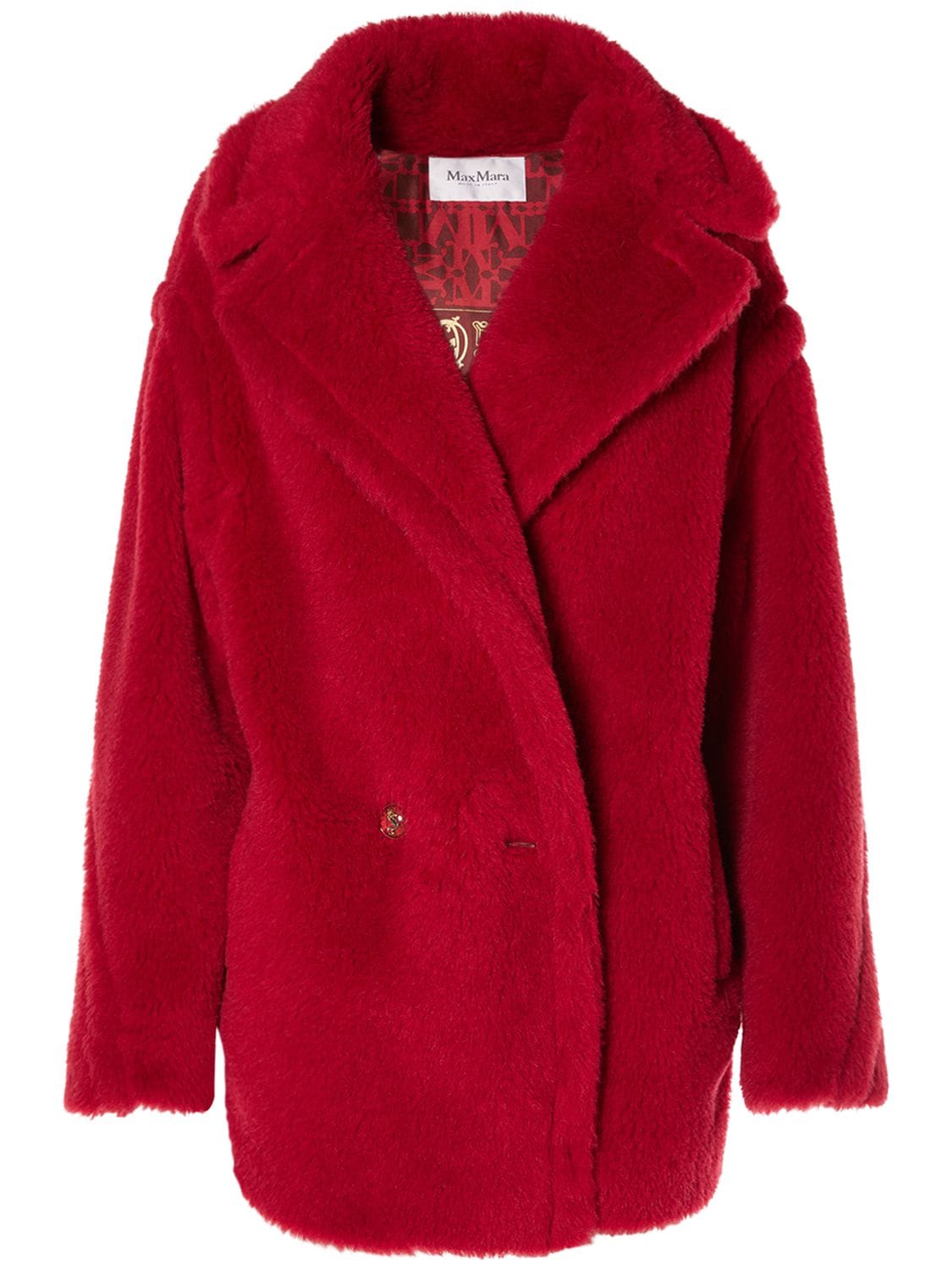 Max Mara Frais Wool Blend Short Coat In Rot