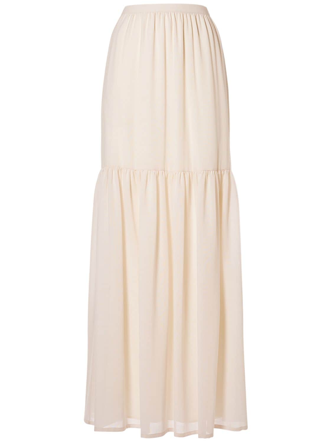 MAX MARA CAFILA WOOL FLARED HIGH WAIST LONG SKIRT