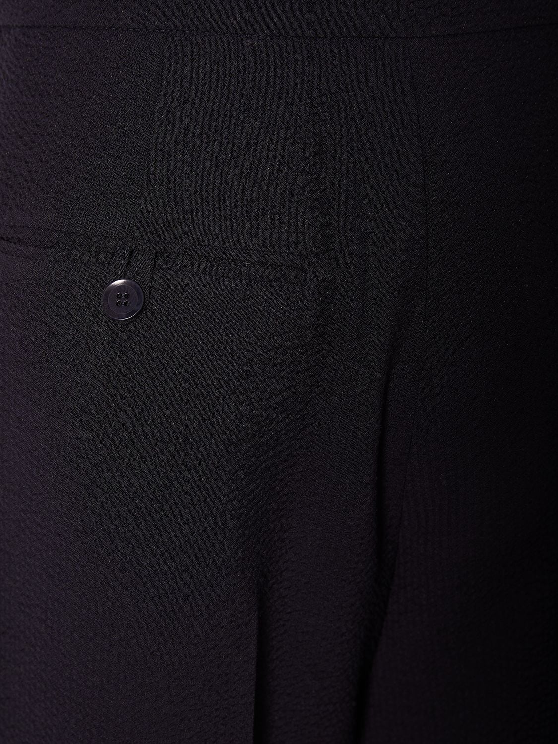 Shop Max Mara Cervo Seersucker Wool Wide Pants In Dark Blue
