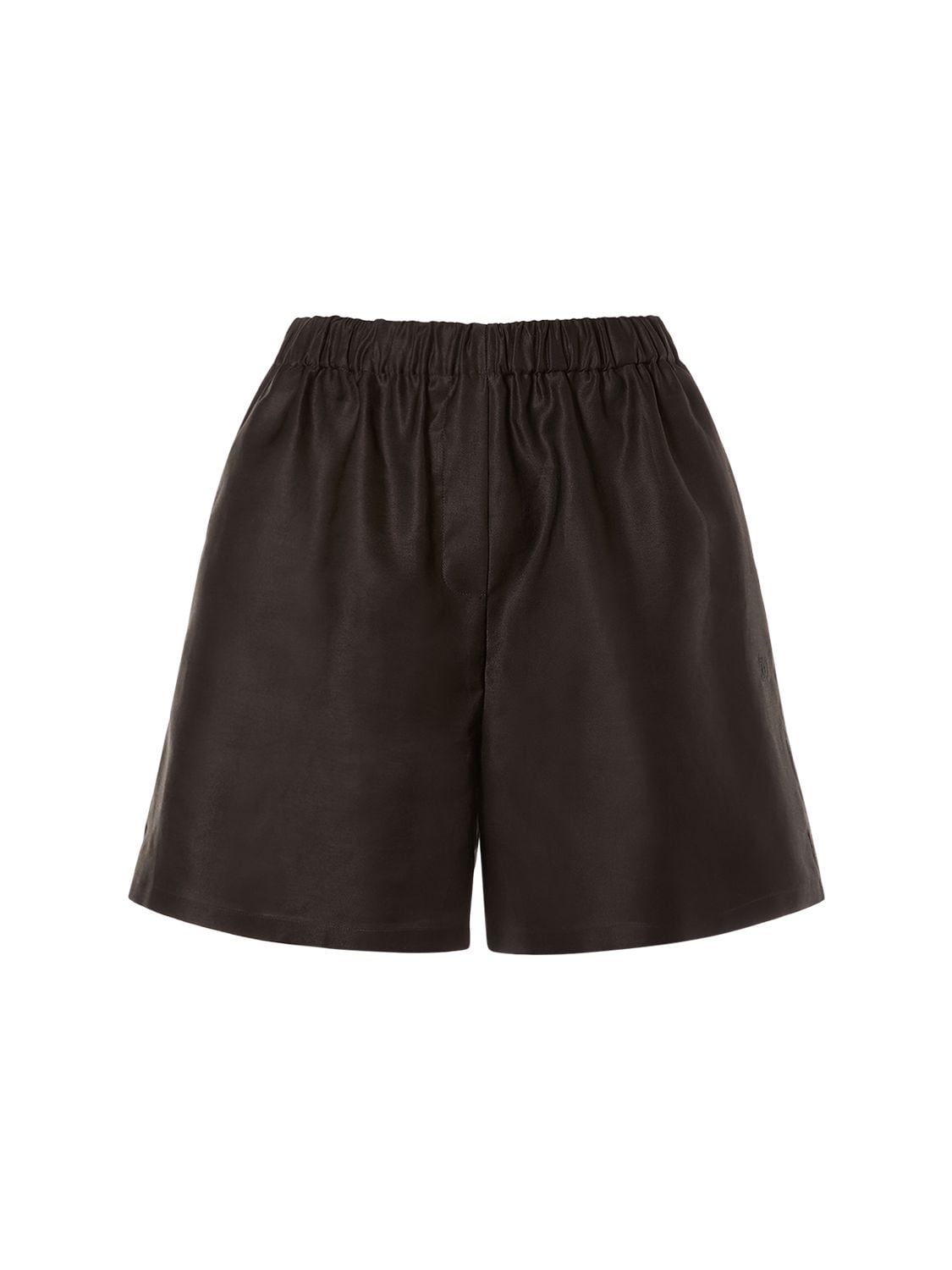 Max Mara Piadena Cotton High Waist Shorts In Black