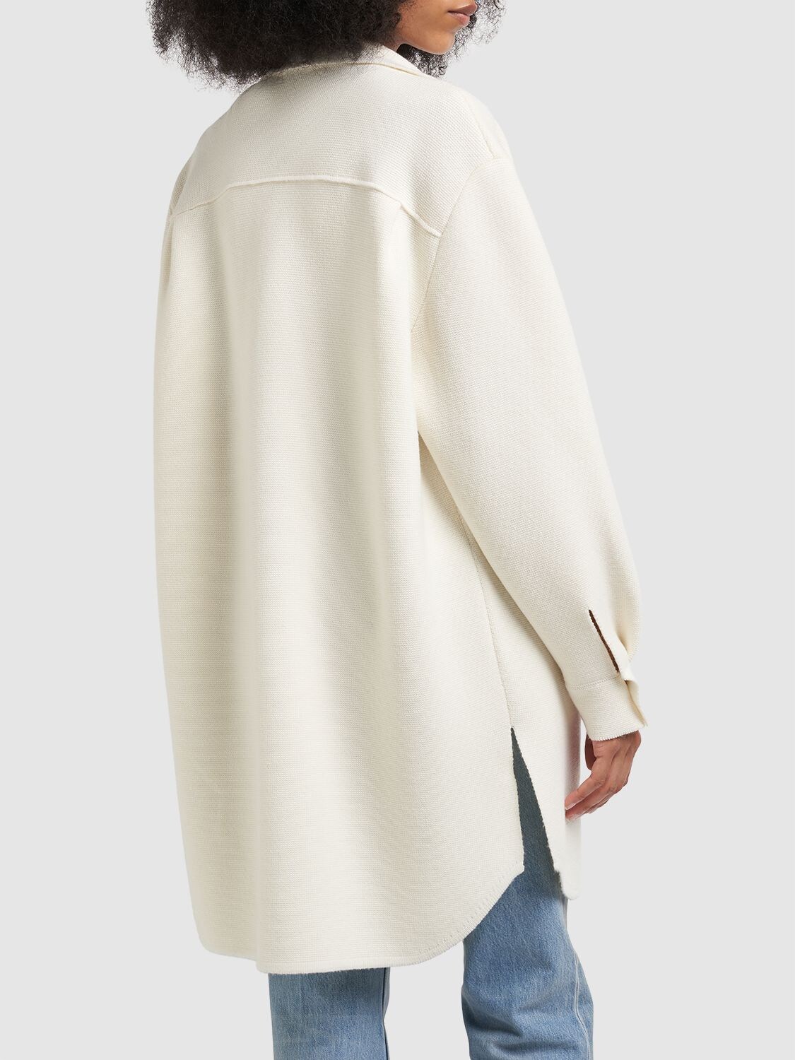 MAX MARA OVERSIZE WOOL KNIT CARDIGAN 