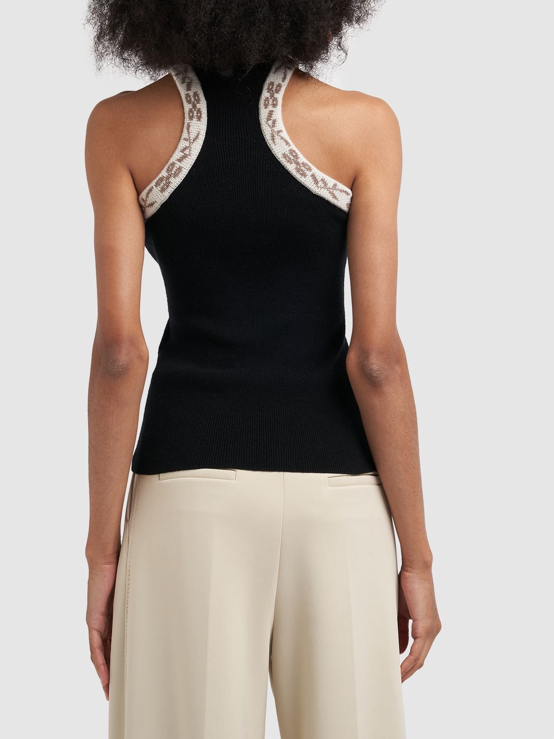 Shop Max Mara Pleiadi Wool & Cashmere Sleeveless Top In Multi,black