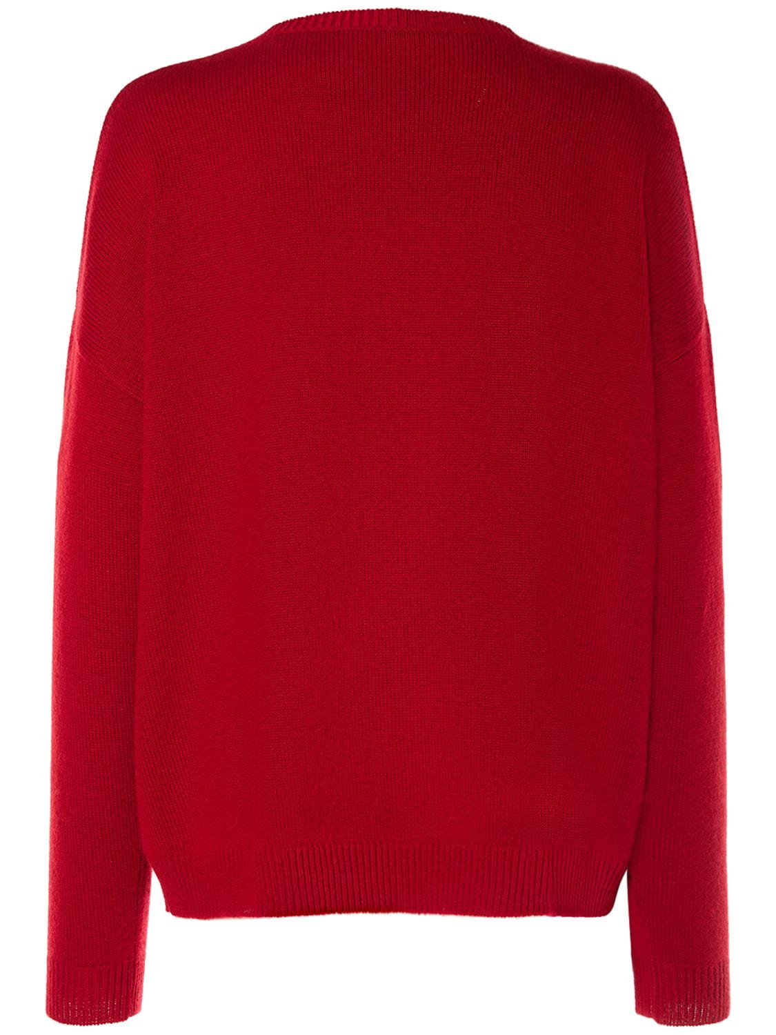 Shop Max Mara Nias Embroidered Wool & Cashmere Sweater In Red