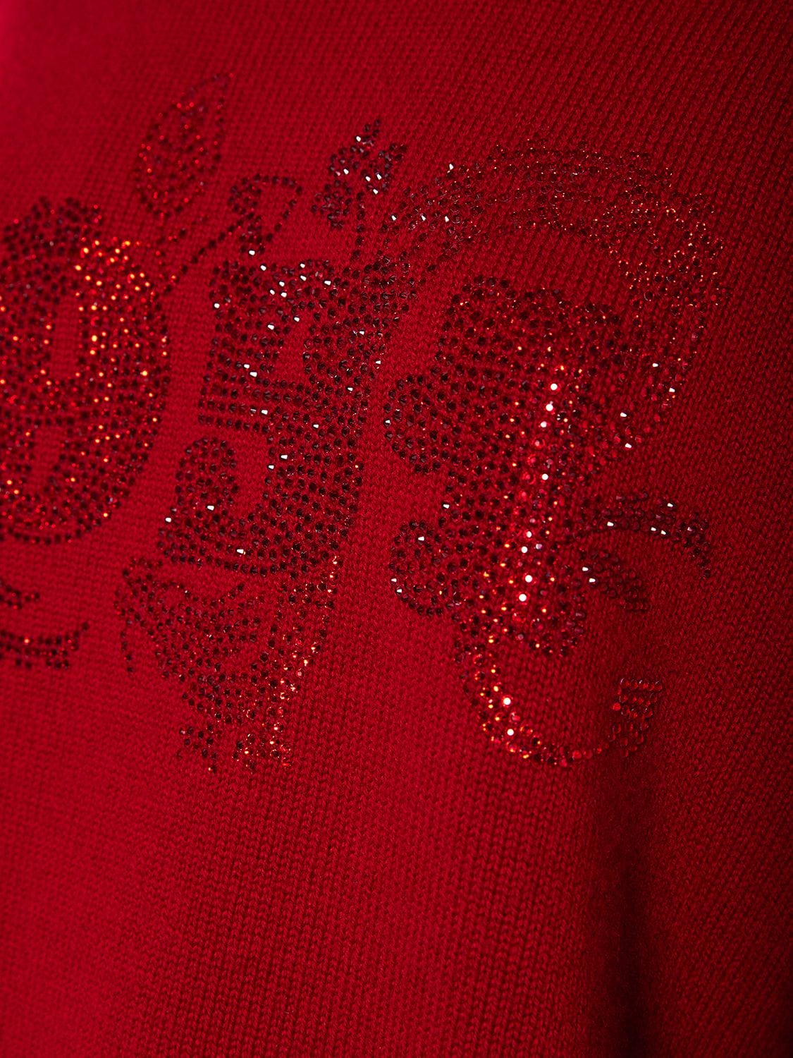 Shop Max Mara Nias Embroidered Wool & Cashmere Sweater In Red