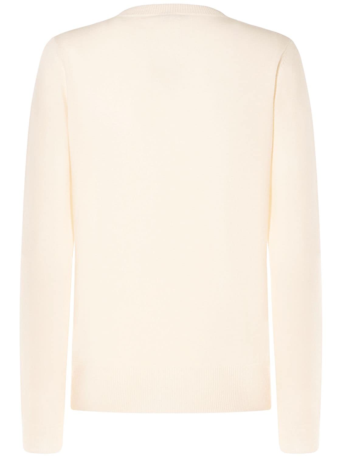 Shop Max Mara Bari Sequined Wool & Cashmere Sweater In White,multi