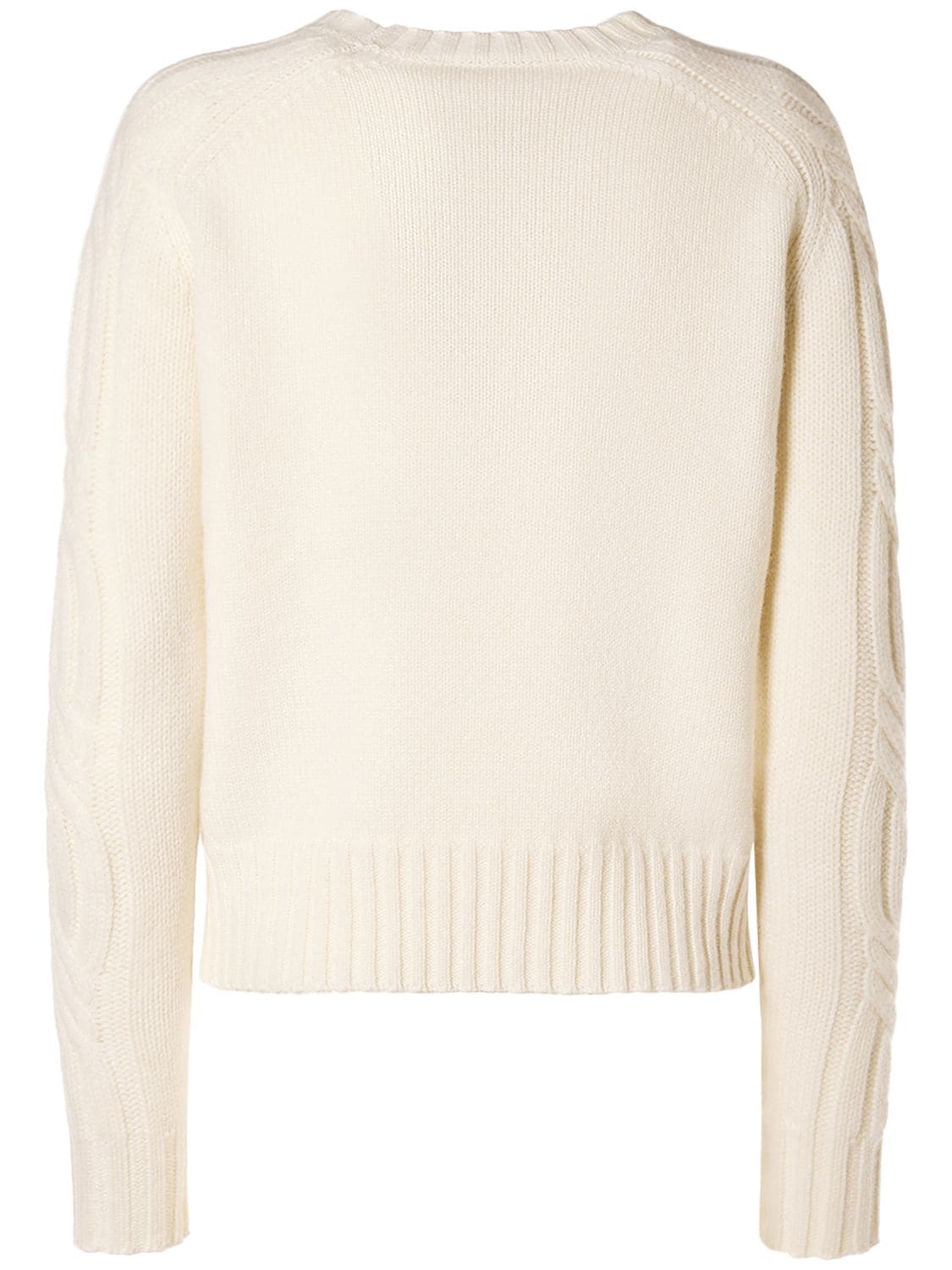 Shop Max Mara Berlina Cashmere Side Braid Sweater In Ivory