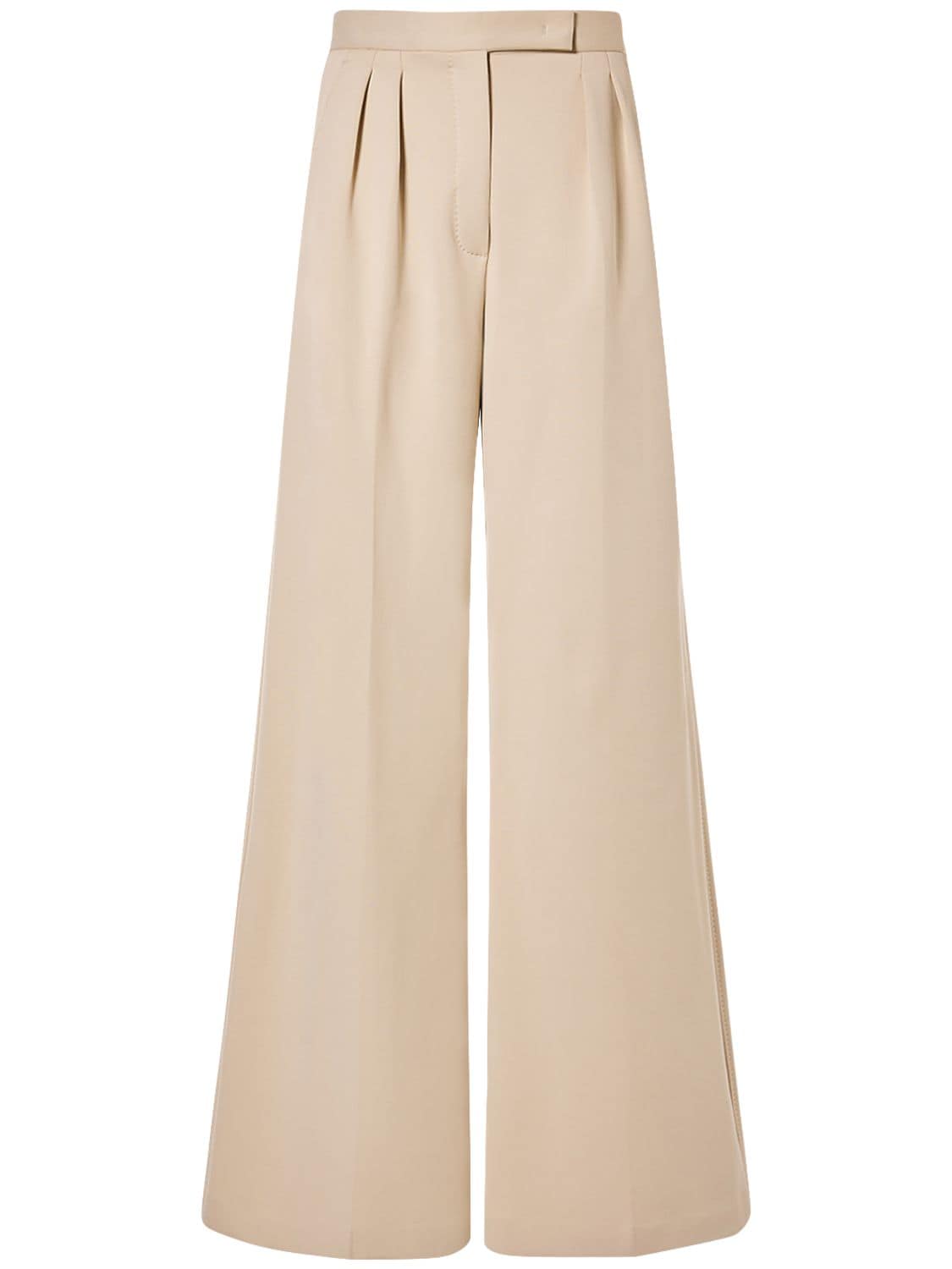 Max Mara Zinnia Jersey High Waist Wide Pants In Cacha Chiaro