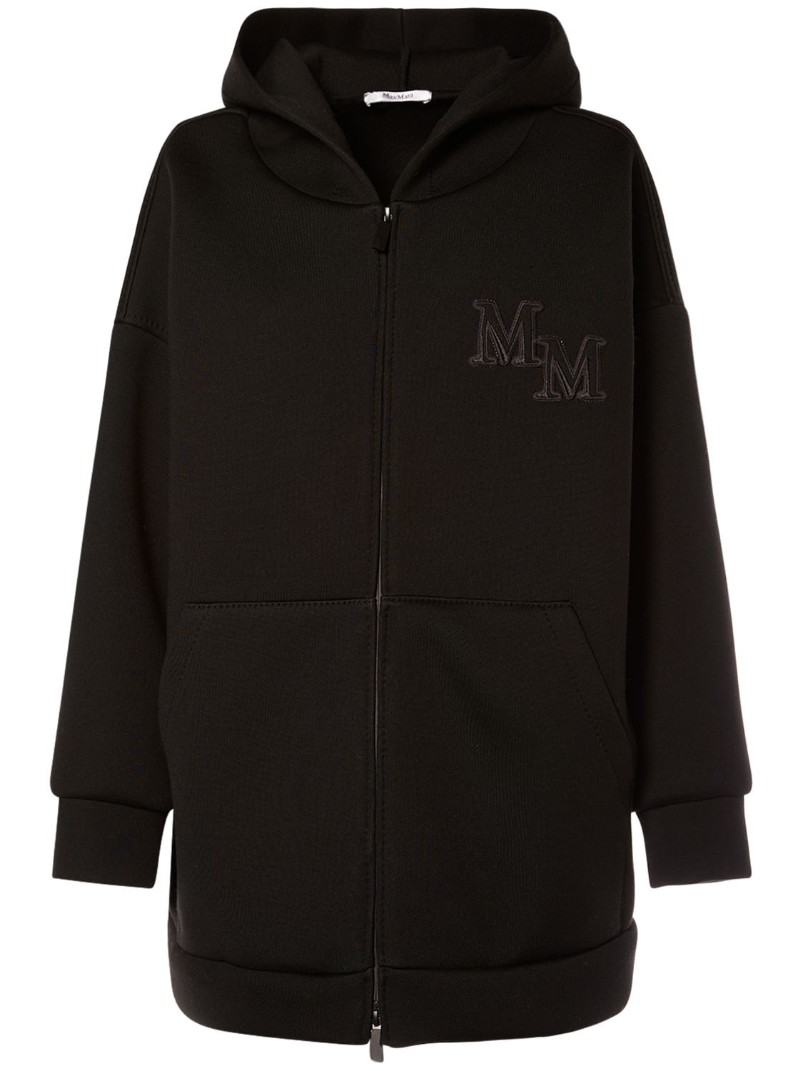 Max Mara Obbia Wool Oversize Hooded Sweatshirt In Black