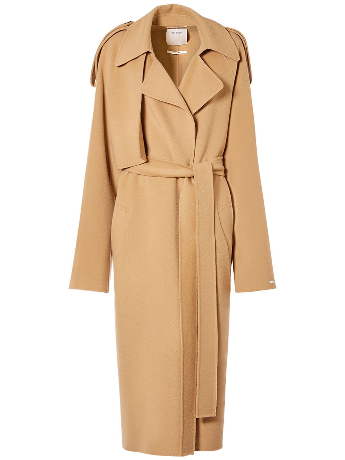 Image of Fiore Belted Wool Long Coat