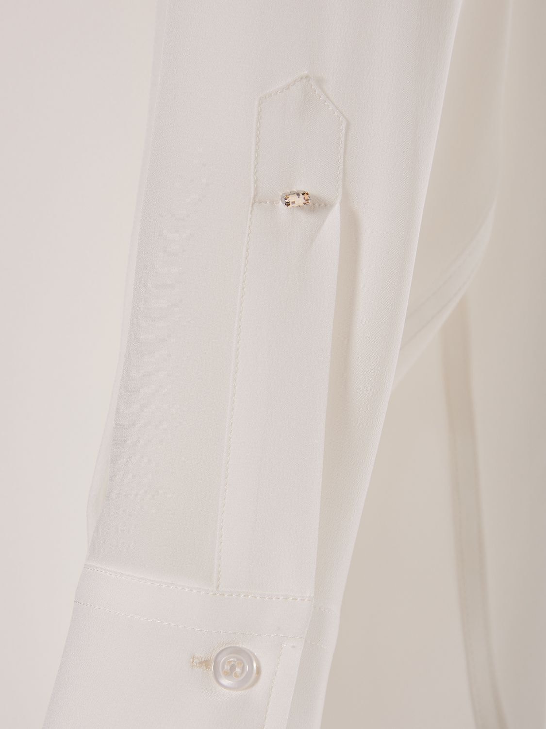 Shop Sportmax Rovigo Silk Crepe Long Sleeve Shirt In White