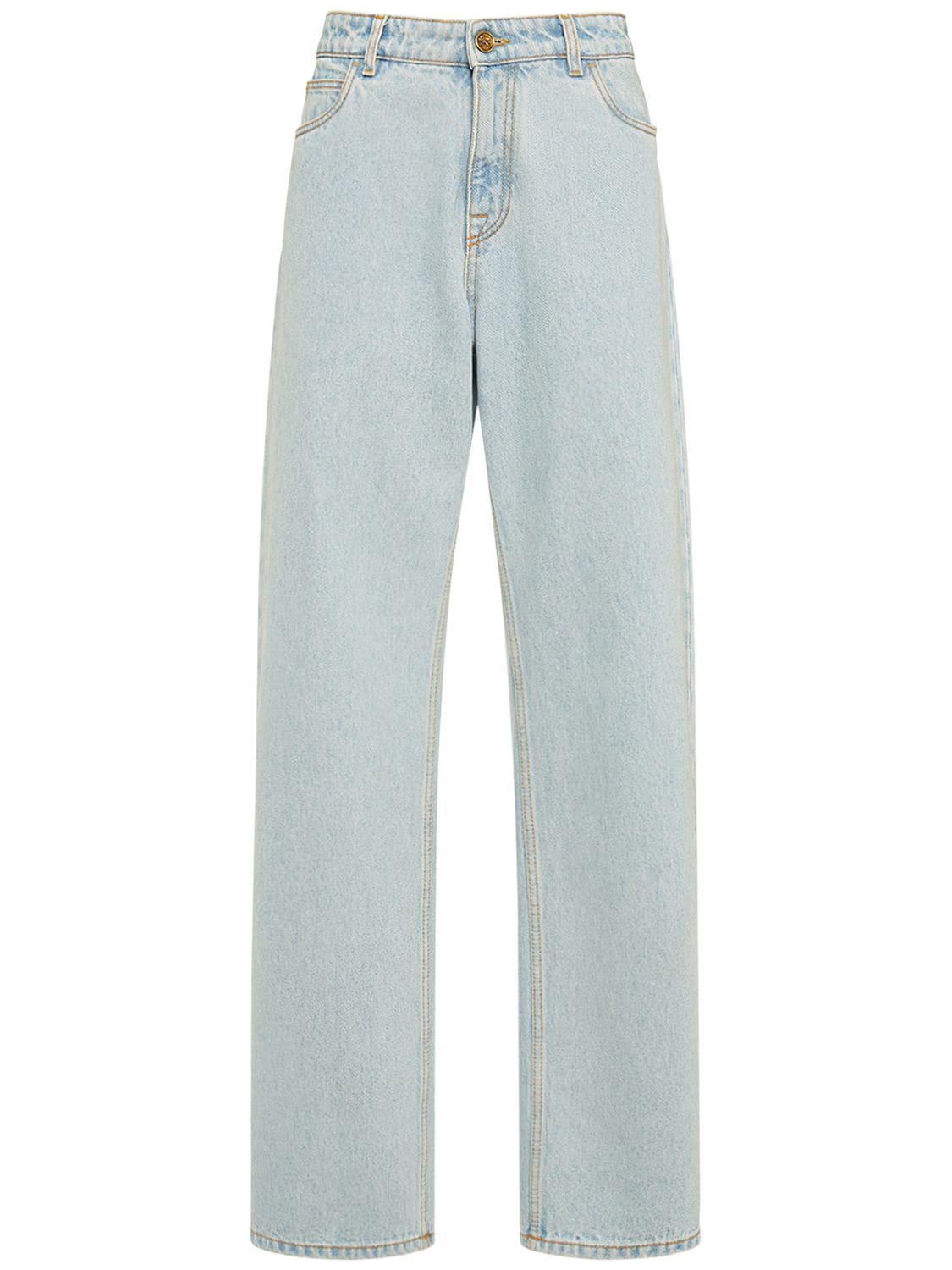 Etro Washed Denim High Rise Wide Jeans In Light Blue