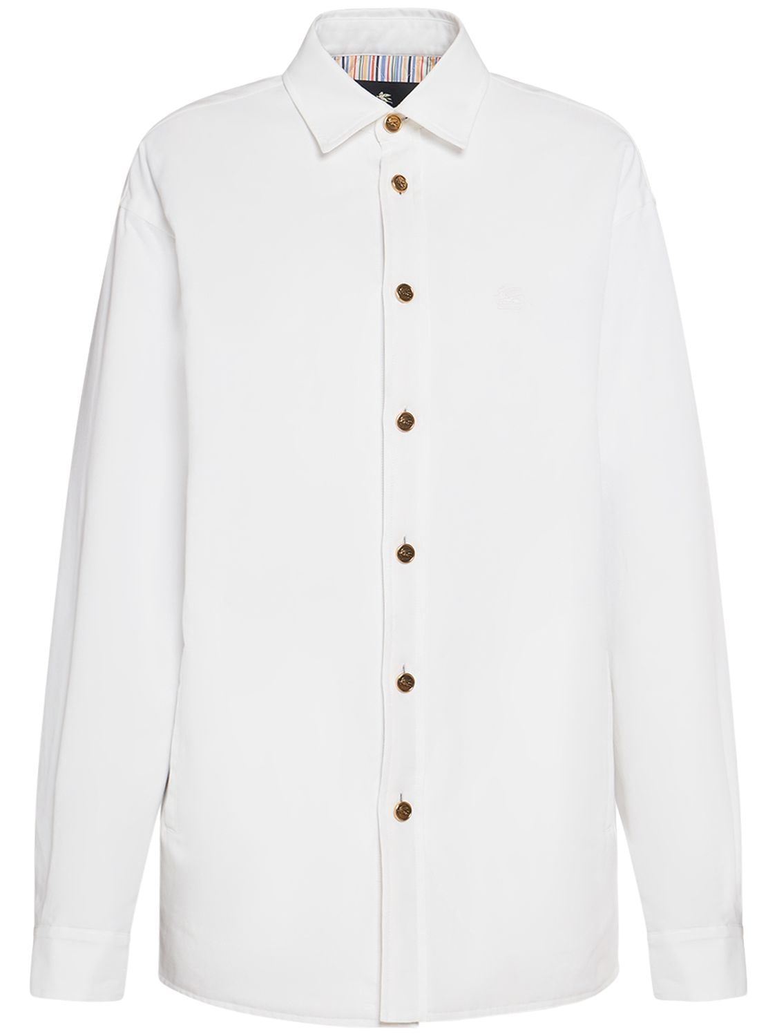 Etro Oversized Cotton Shirt Jacket In White
