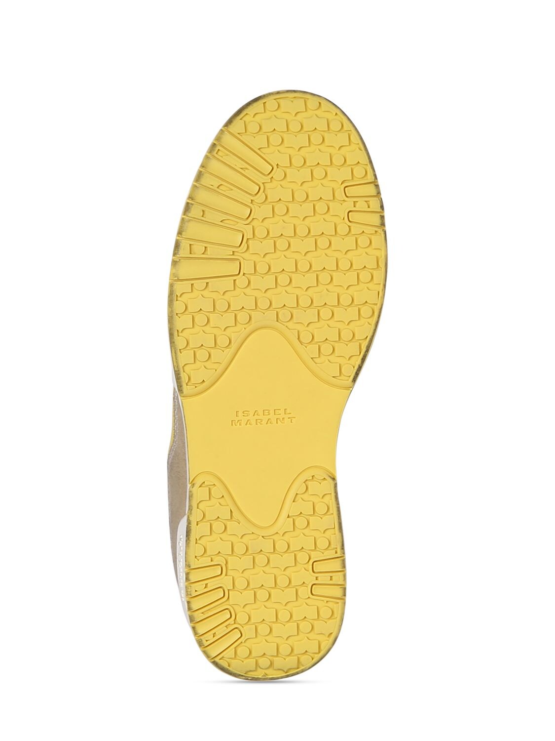 Shop Isabel Marant Emree Leather Sneakers In White,yellow