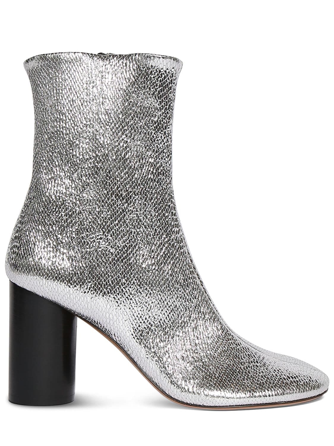 Isabel Marant 85mm Labee Metallic Leather Boots In Silver