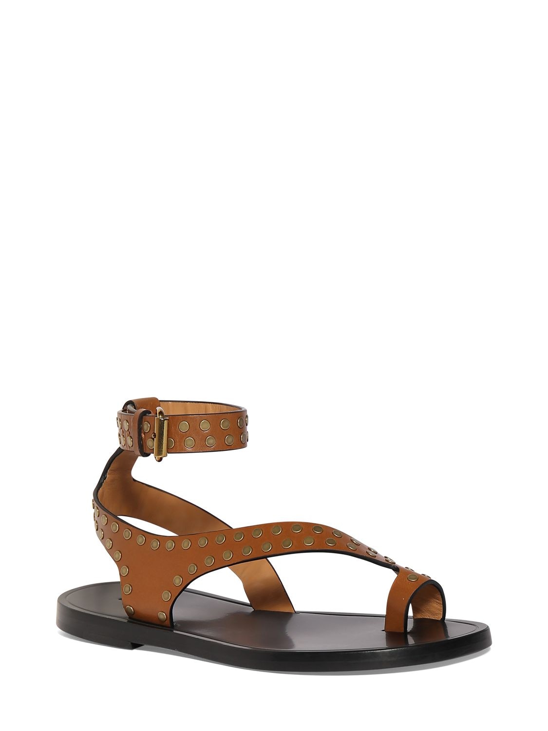 Shop Isabel Marant Jiona Leather Sandals In Tan