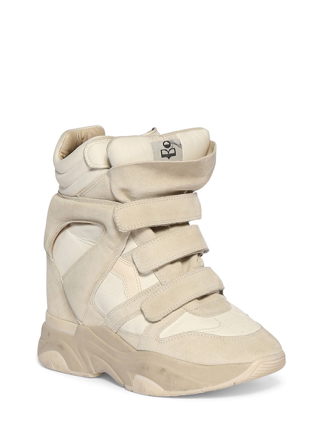 Shop Isabel Marant 90mm Balskee Suede Sneakers In White