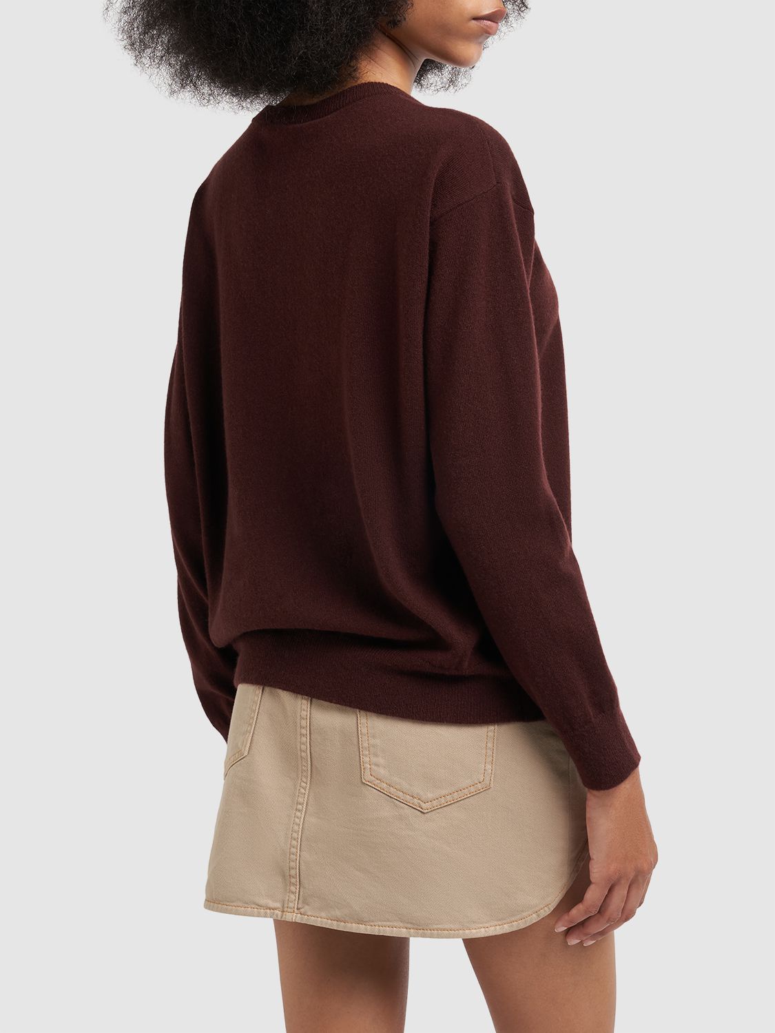 Shop Max Mara Magico Wool & Cashmere Knit Sweater In Brown