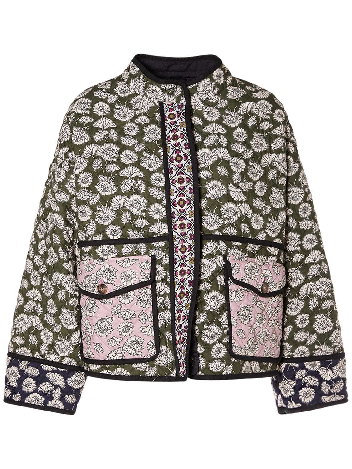 Shop Weekend Max Mara Arizia Quilted Cotton Jacket In Multicolor