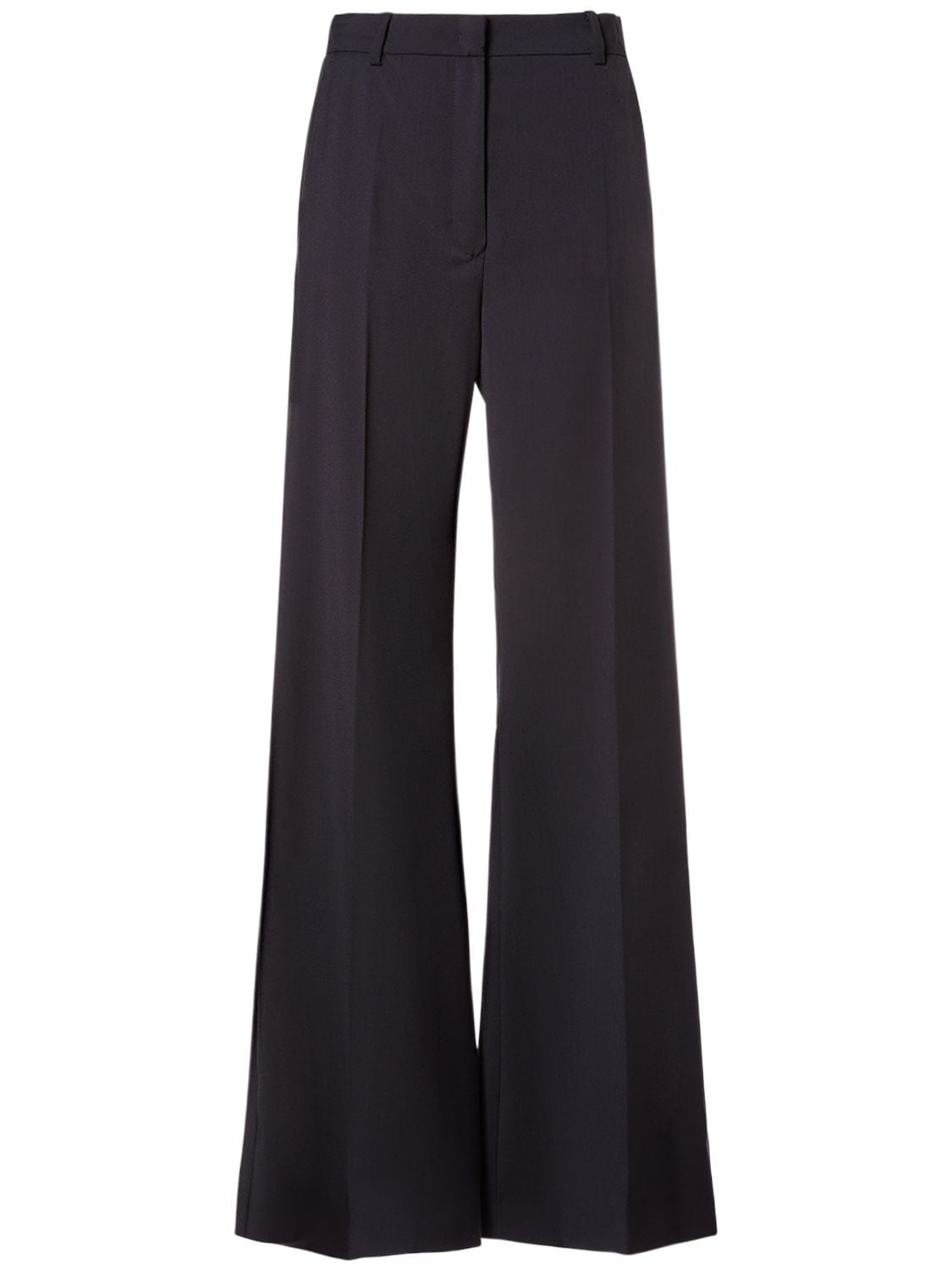 Weekend Max Mara Sonale Stretch Wool Flared Trousers In Navy