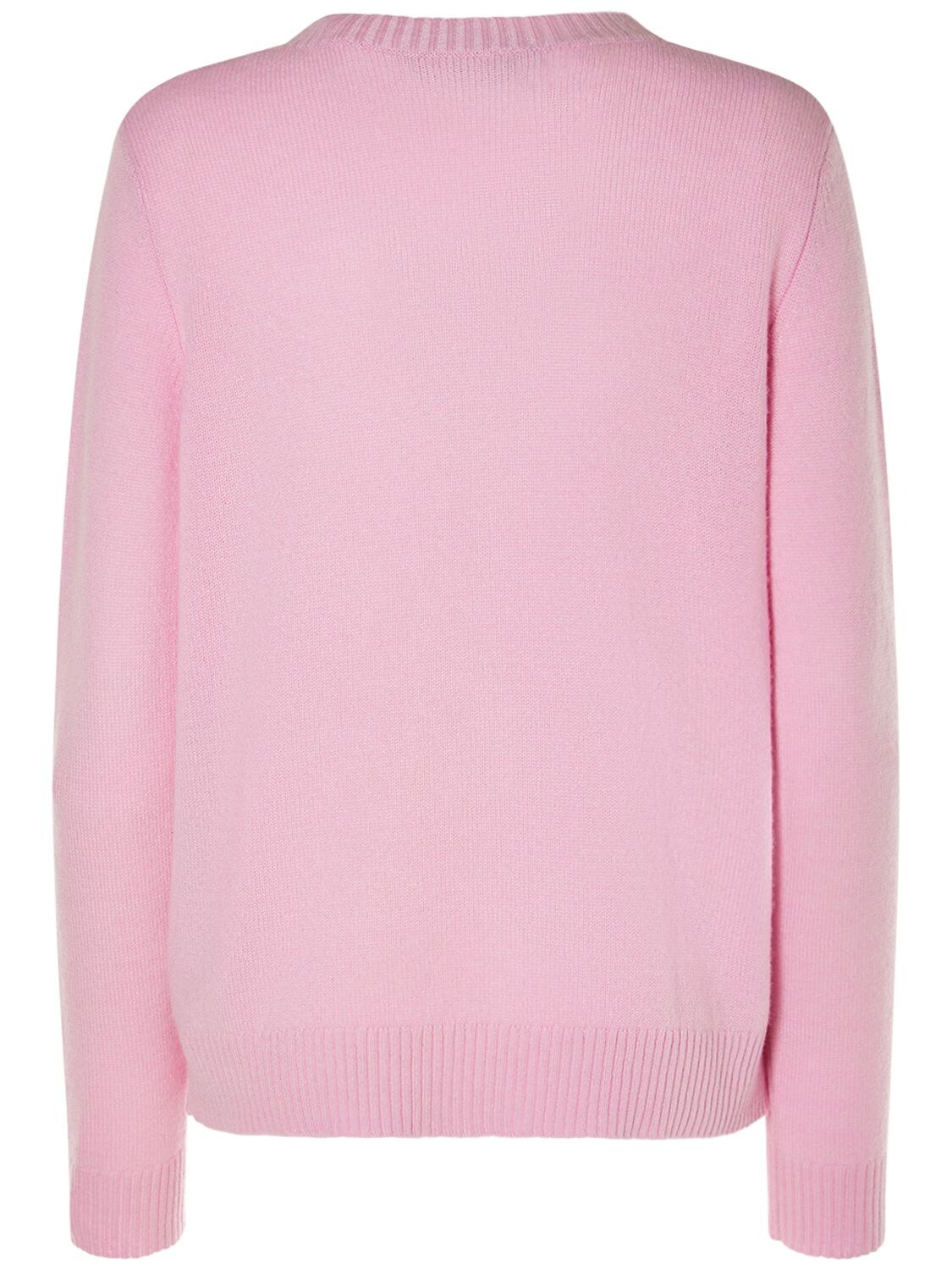 Shop Weekend Max Mara Adelchi Intarsia Logo Knit Sweater In Pink