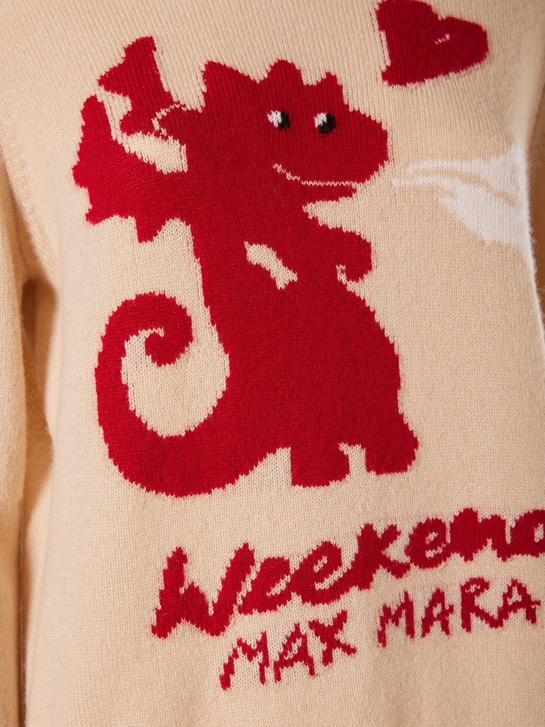 Shop Weekend Max Mara Adelchi Intarsia Logo Knit Sweater In Beige,red