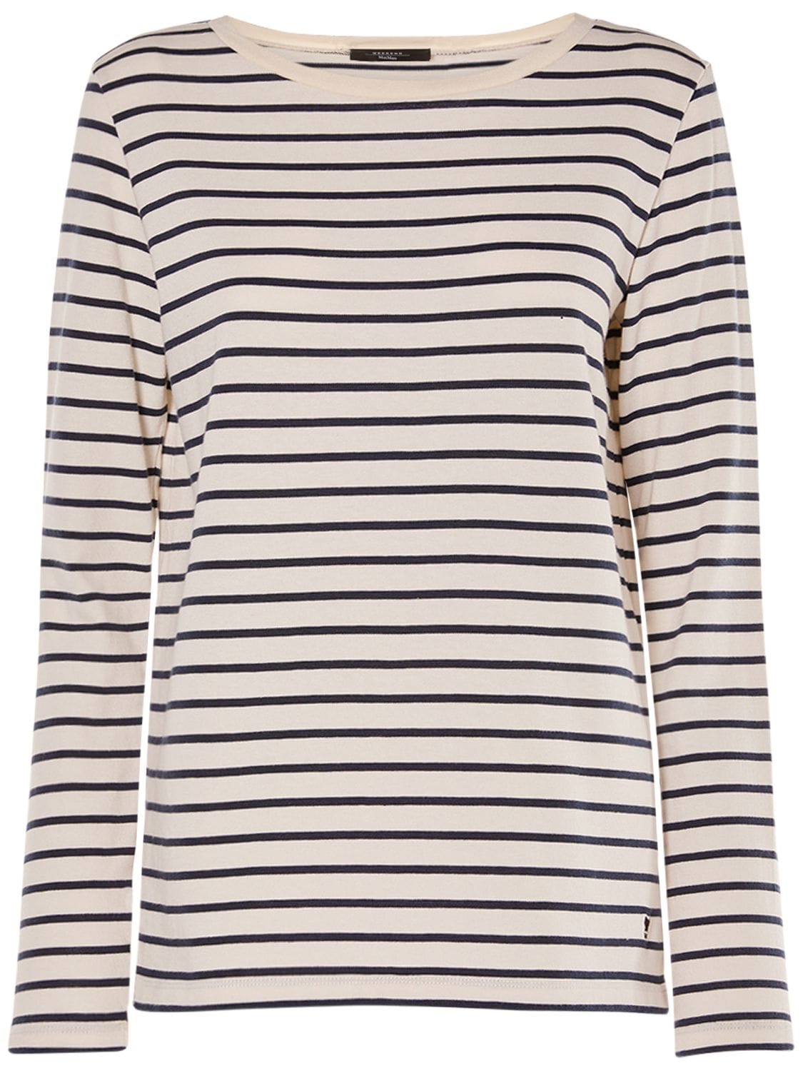 Image of Erasmo Striped Jersey Long Sleeve Top