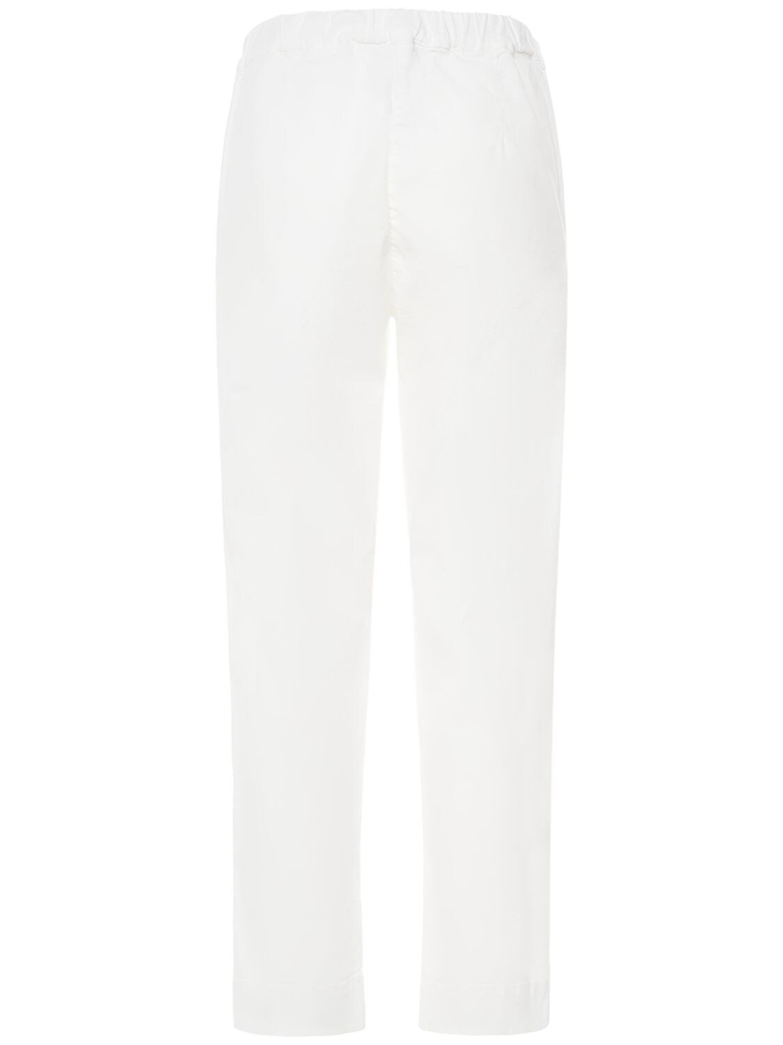 Shop Max Mara Terreno Cotton Drill Straight Pants In White