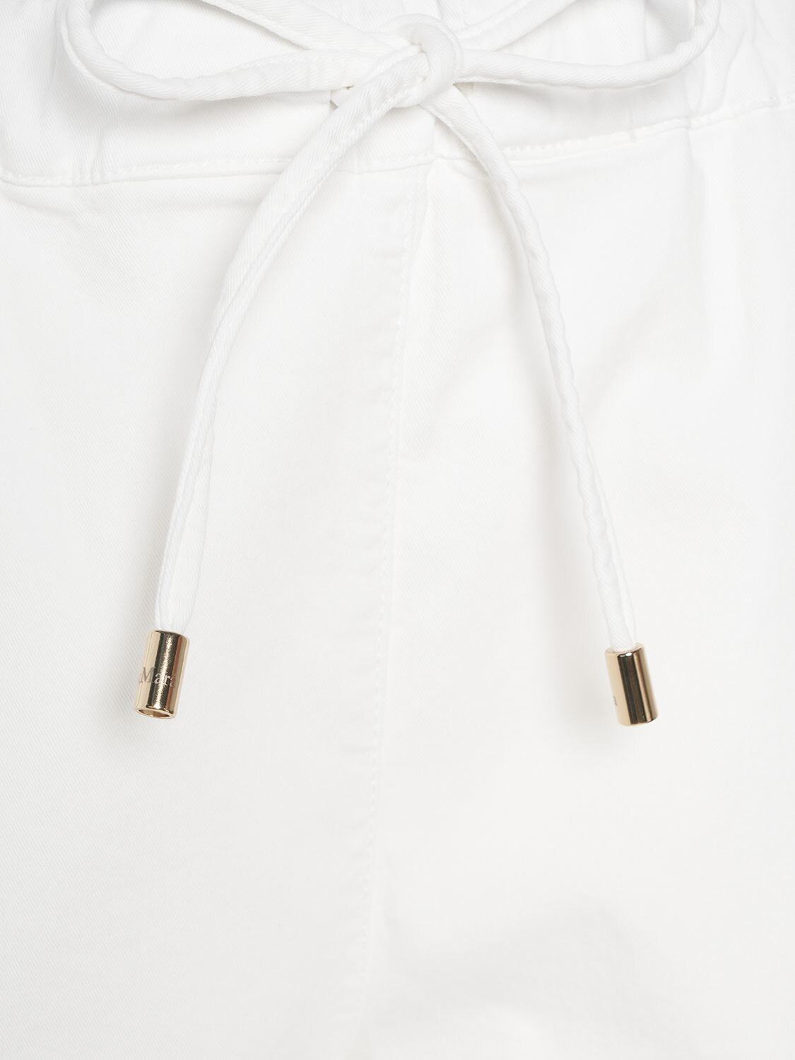 Shop Max Mara Terreno Cotton Drill Straight Pants In White