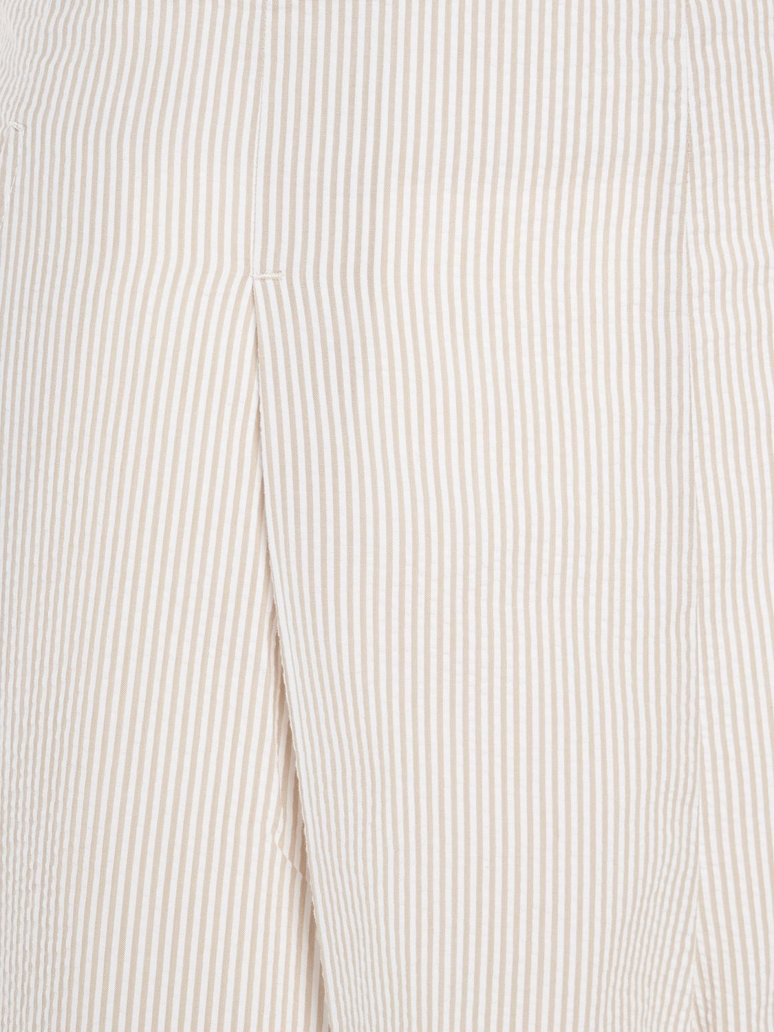 Shop Max Mara Canale Seersucker Cotton Shorts In White,ecru