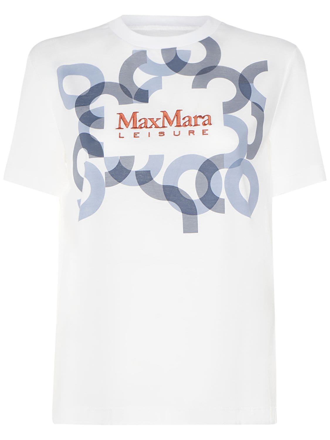 Max Mara Obliqua Brand-embroidered Cotton-jersey T-shirt In Optical White