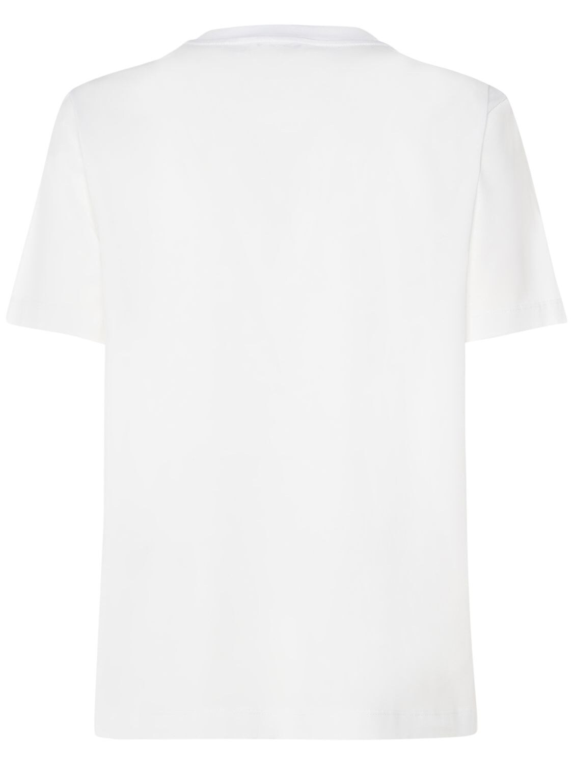 Shop Max Mara Obliqua Printed & Embroidered T-shirt In White,red