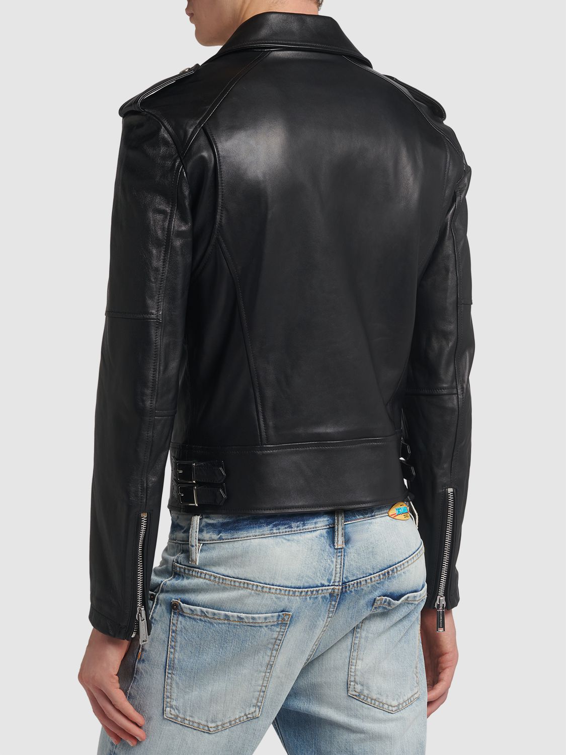 Shop Dsquared2 Kiodo Leather Zip Jacket In Schwarz