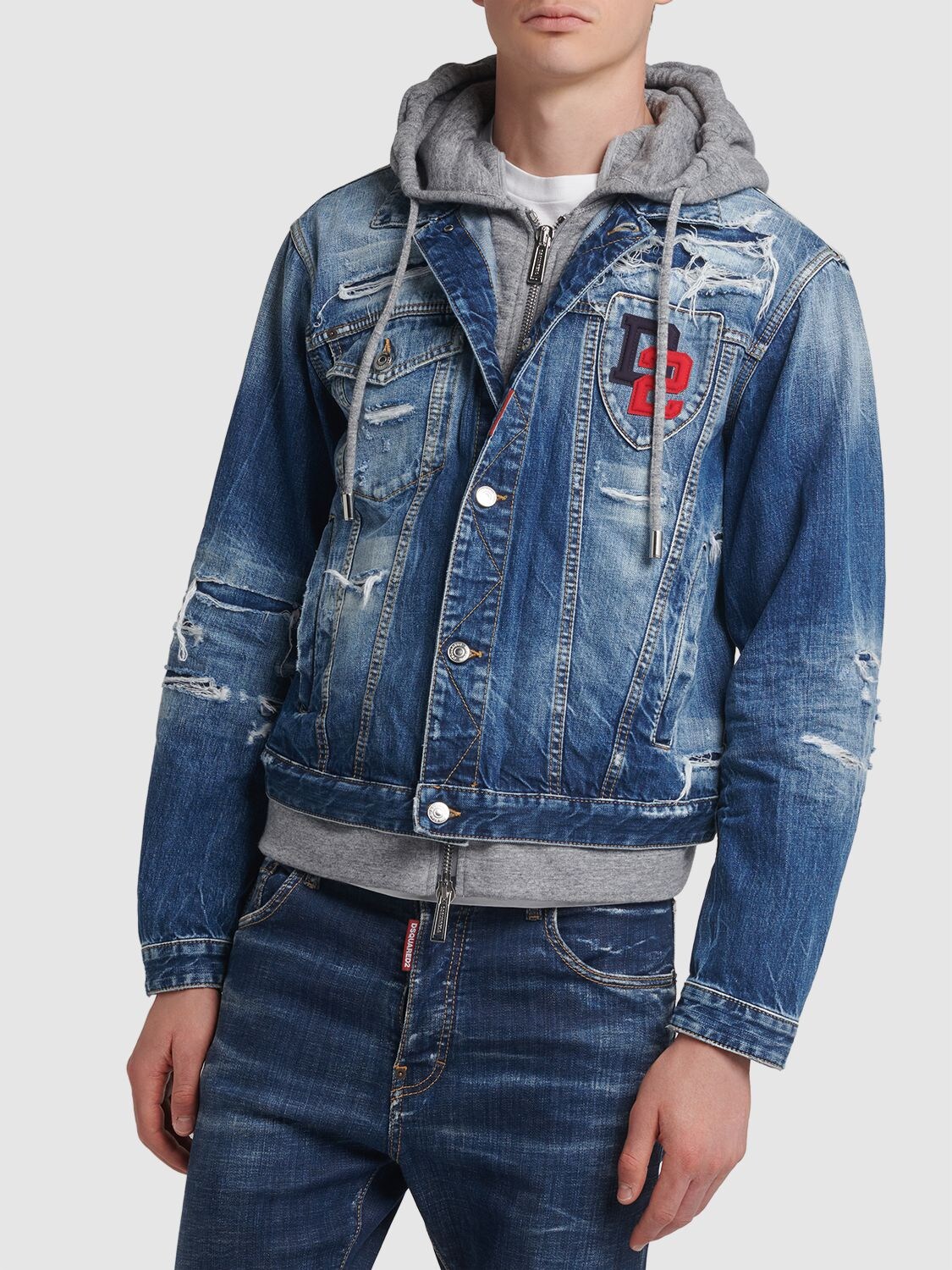 Shop Dsquared2 Over Denim Jean Jacket In Blau