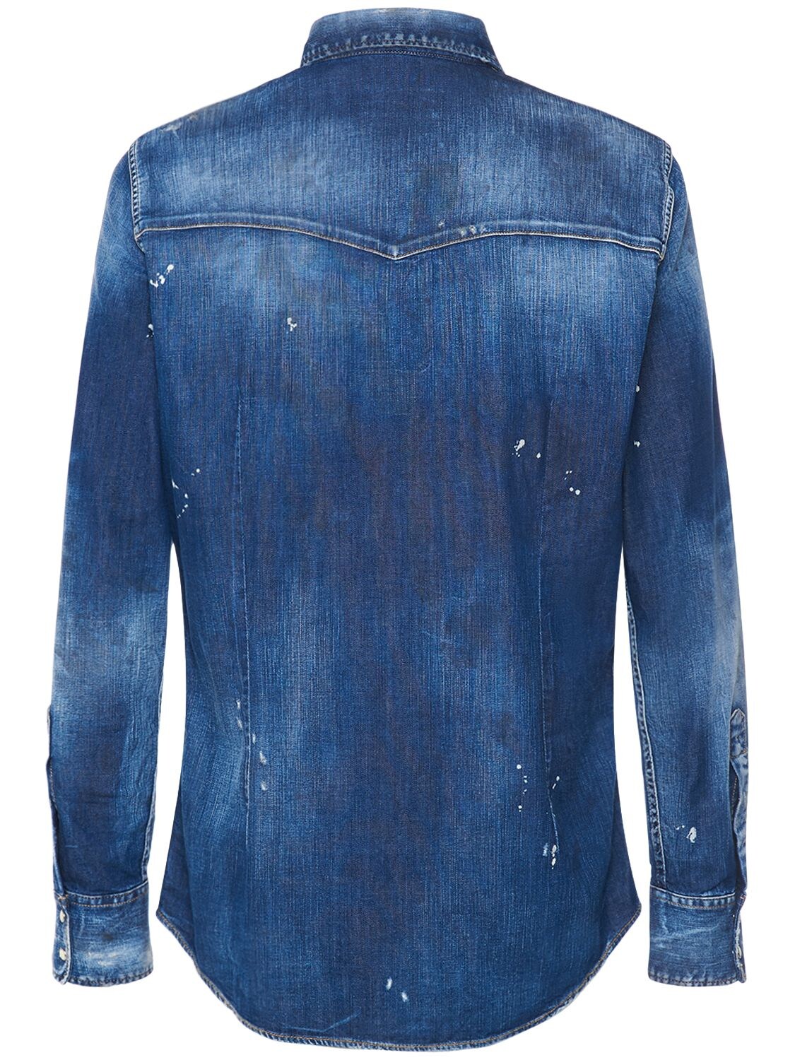Shop Dsquared2 Fashion Western Denim Shirt In Blau