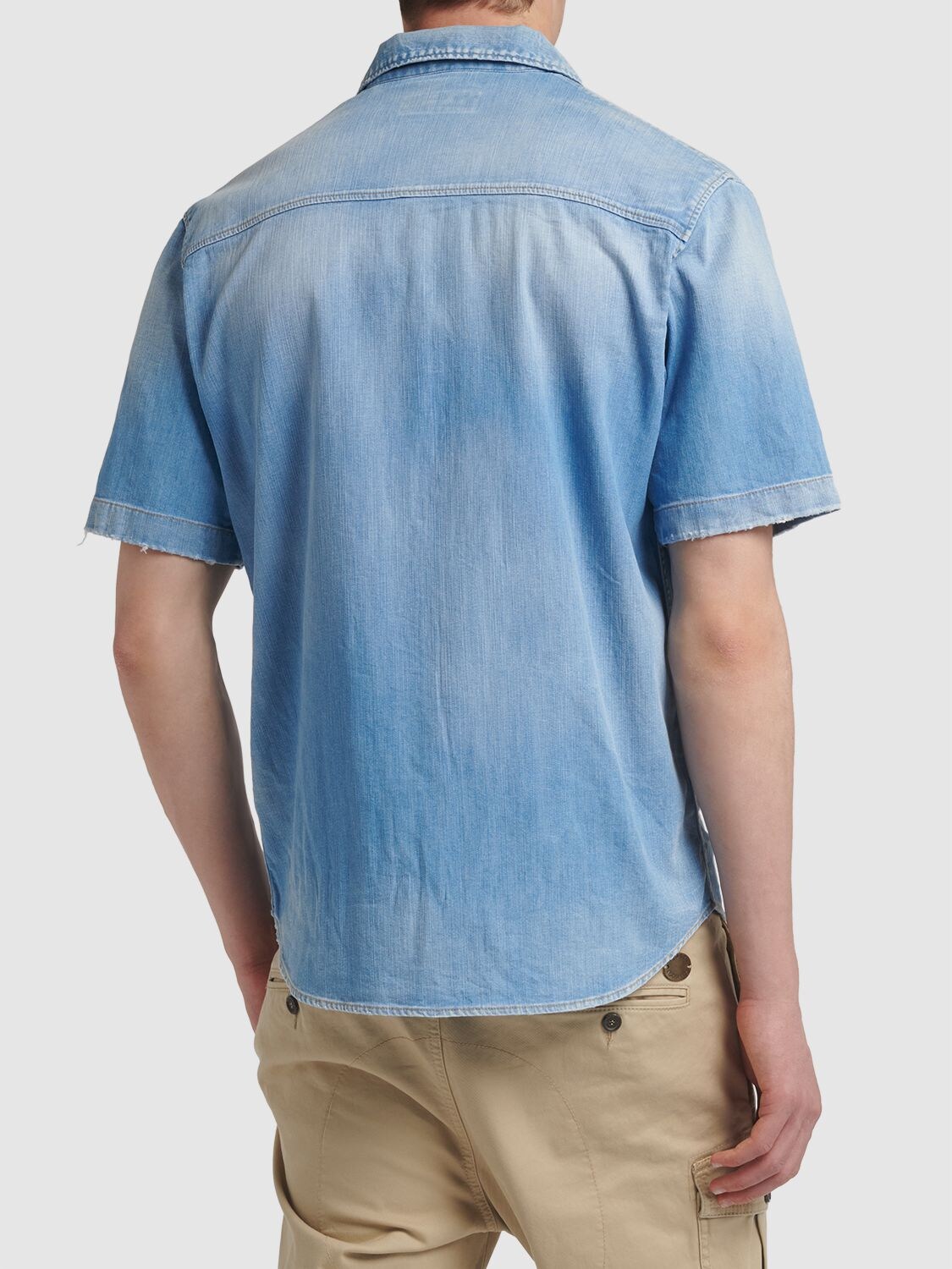 Shop Dsquared2 Denim Bowling Shirt In Blau