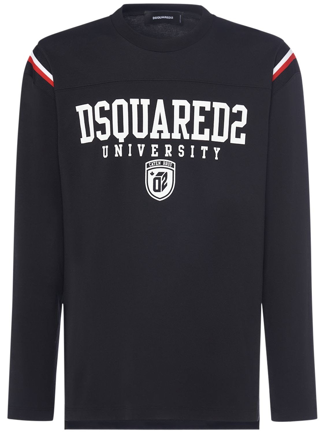 Dsquared2 Varsity Logo Long Sleeved T-shirt In Schwarz