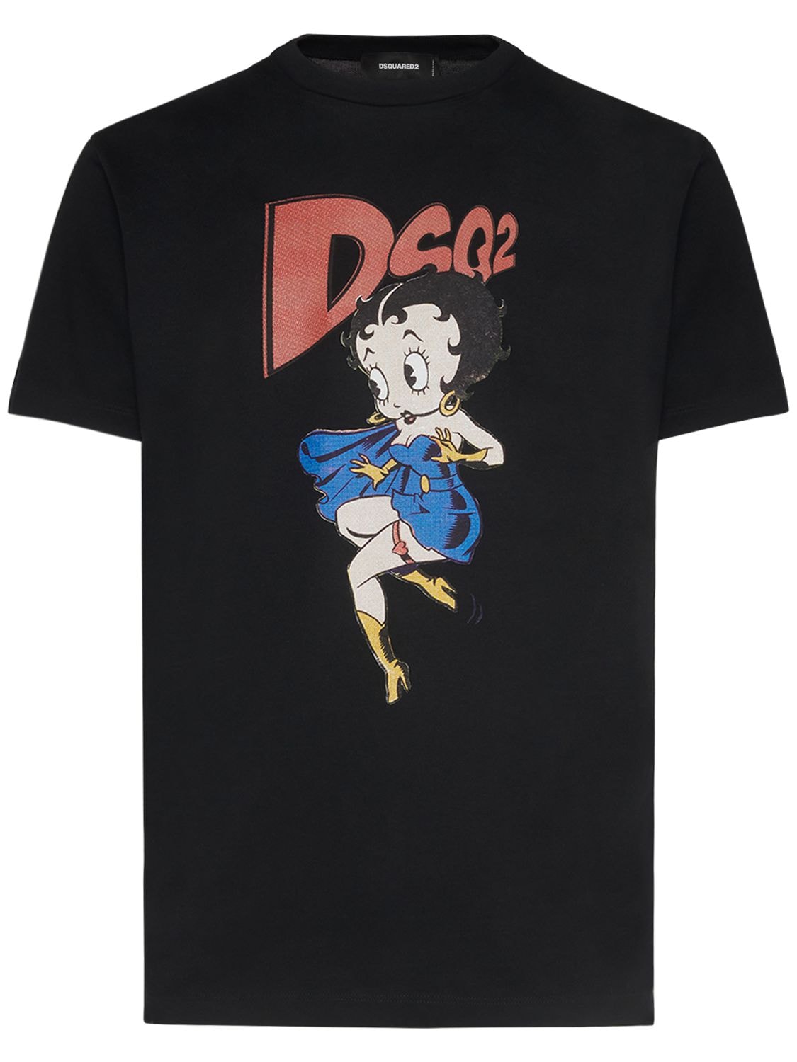 Shop Dsquared2 Betty Boop Printed Cotton T-shirt In Schwarz