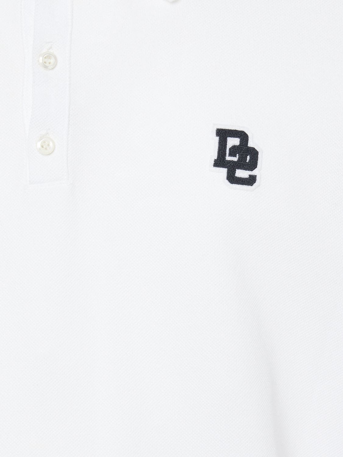 Shop Dsquared2 Tennis Fit D2 Logo Cotton Polo In Weiss