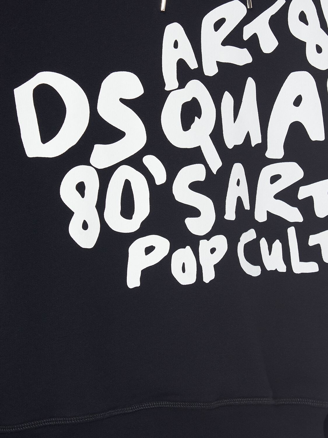 Shop Dsquared2 D2 Pop 80's Printed Cotton Hoodie In Schwarz