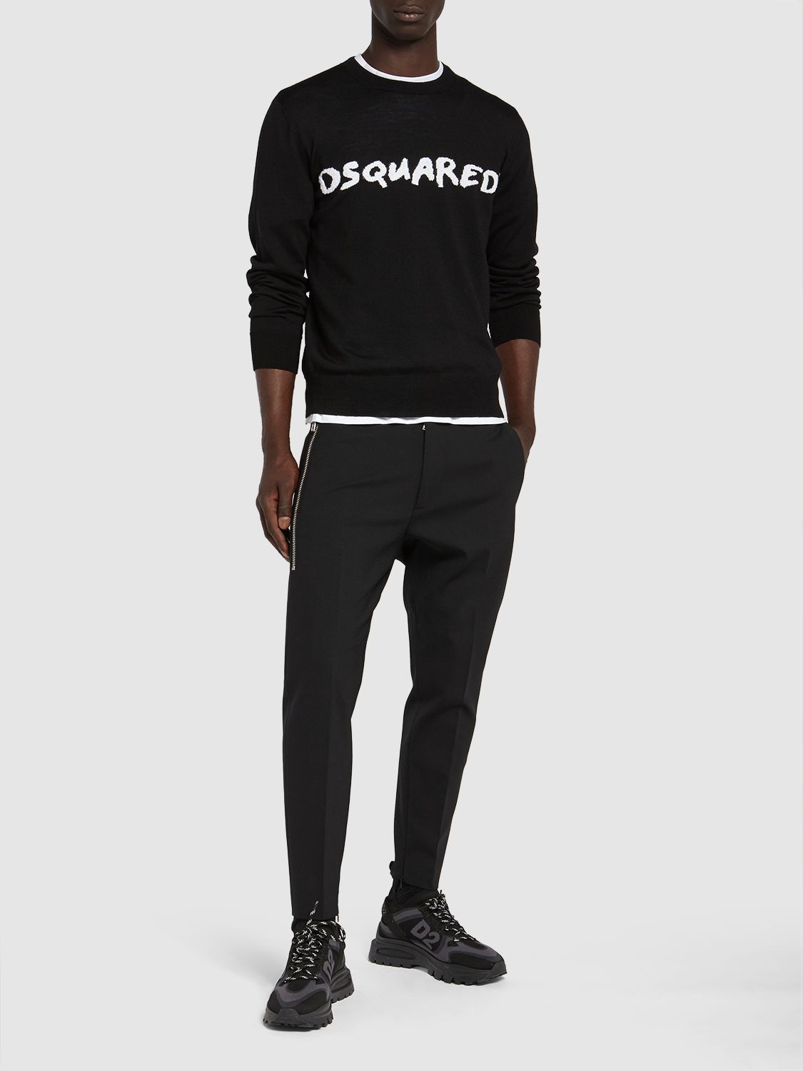 Shop Dsquared2 Ceresio 9 Skinny Stretch Wool Pants In Schwarz