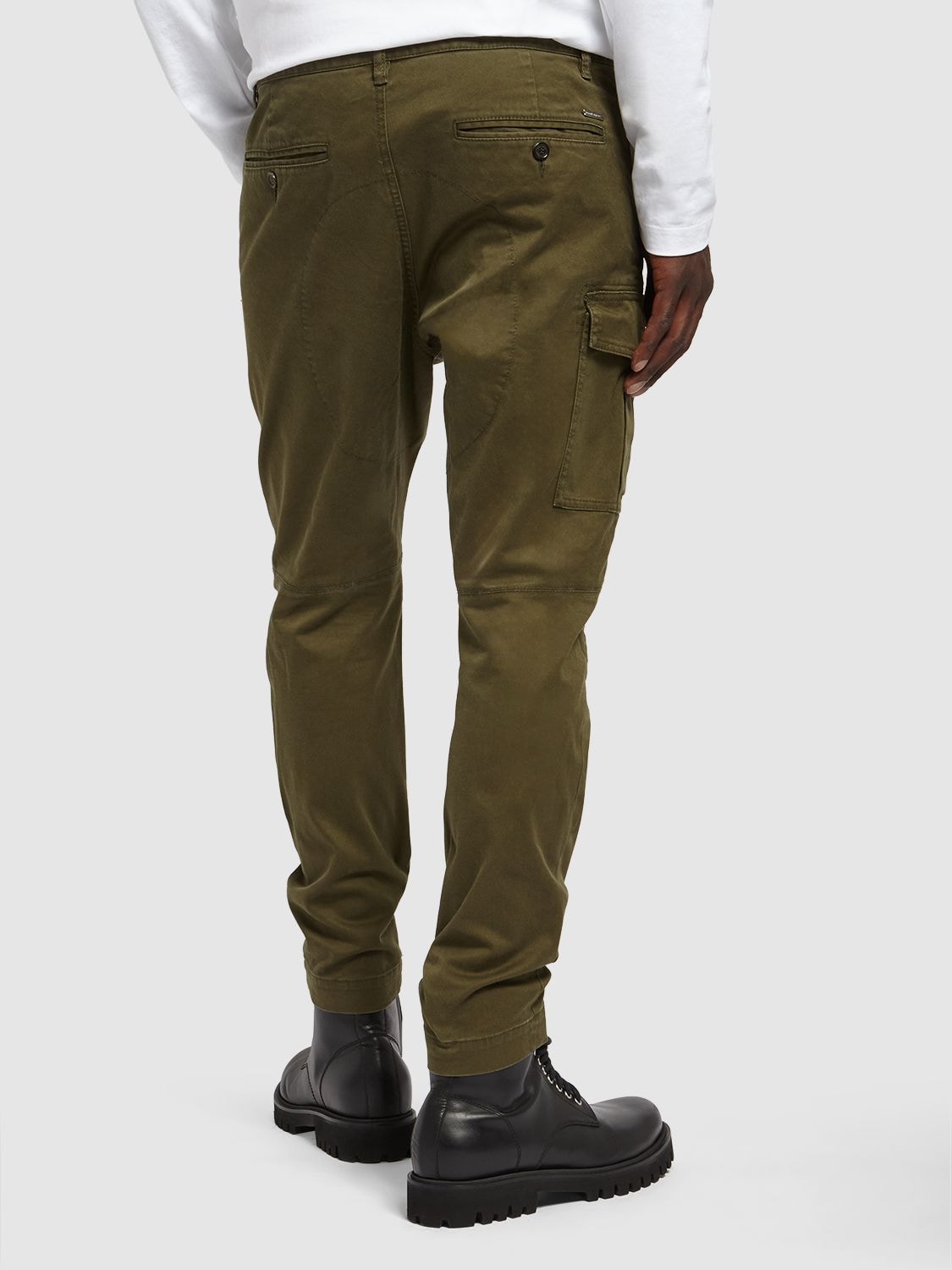 Shop Dsquared2 Sexy Cargo Stretch Cotton Pants In Militärgrün