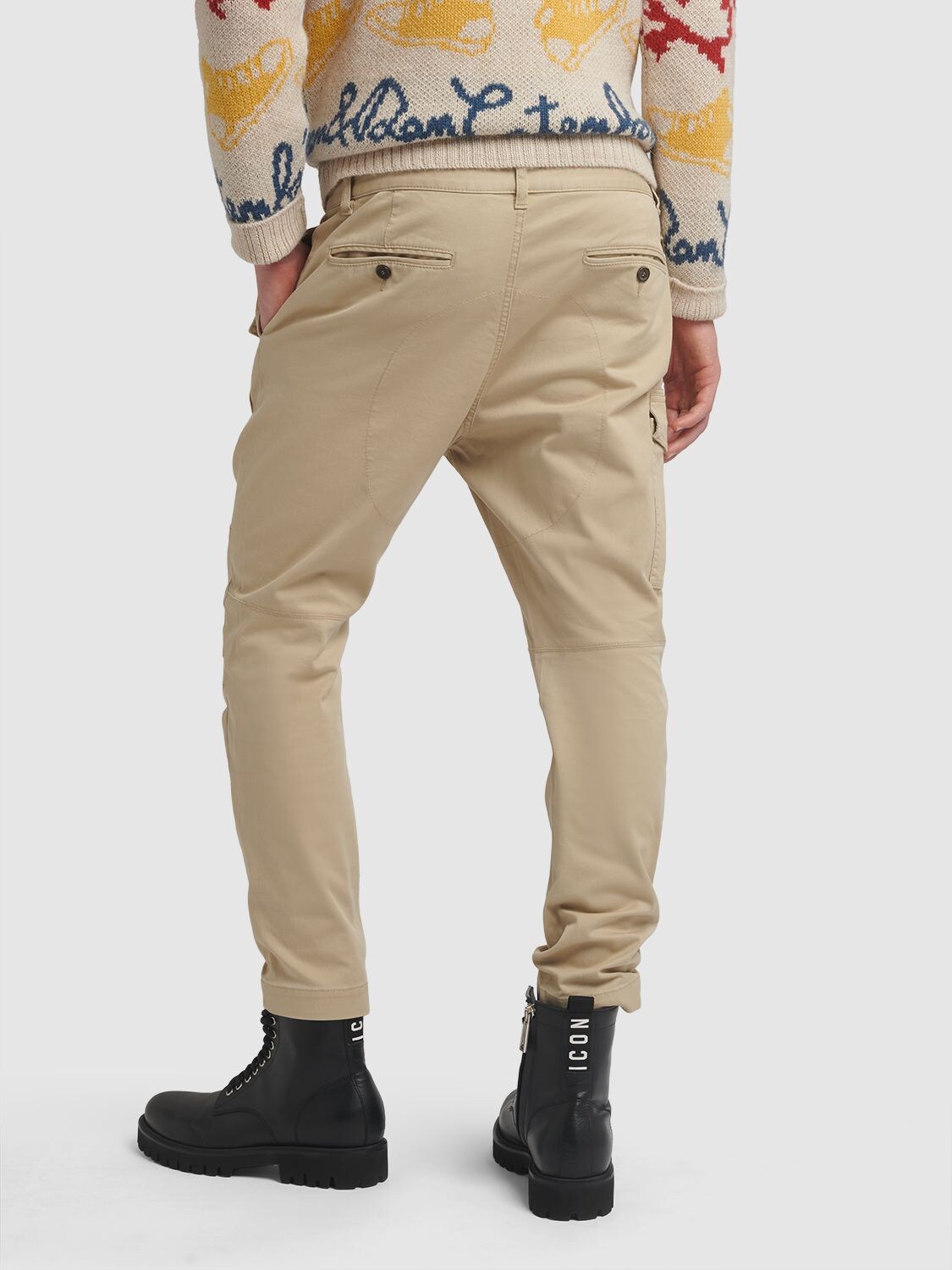 Shop Dsquared2 Sexy Cargo Stretch Cotton Pants In Beige