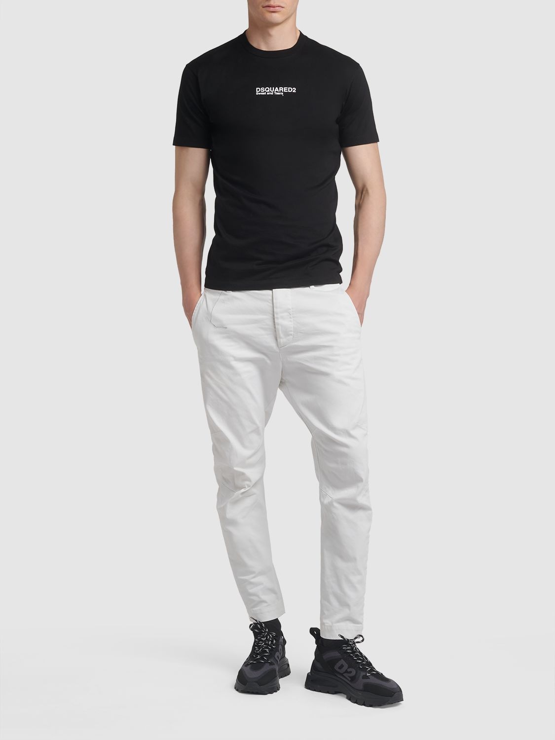 Shop Dsquared2 Sexy Chino Stretch Cotton Pants In Weiss