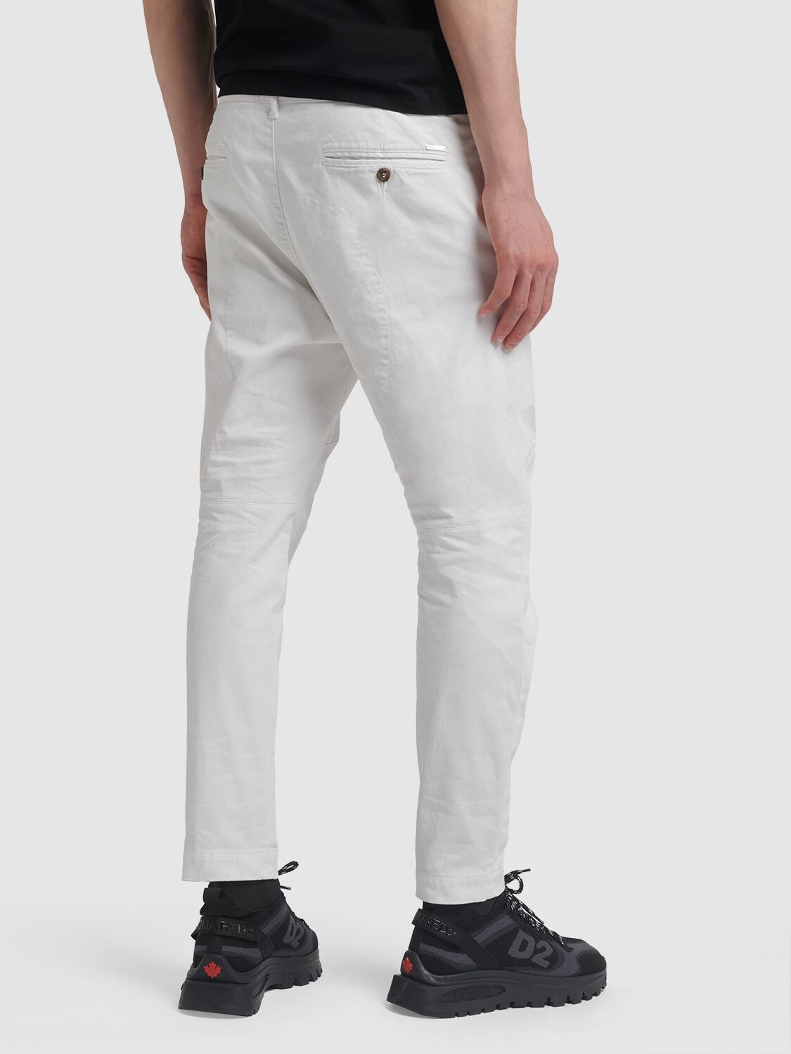 Shop Dsquared2 Sexy Chino Stretch Cotton Pants In Weiss