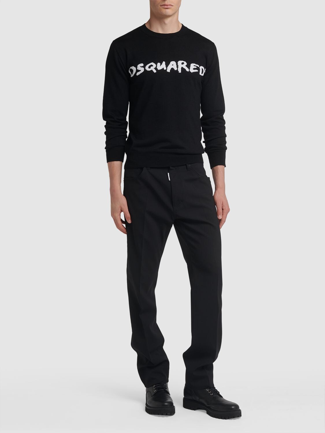 Shop Dsquared2 Tailored 642 Fit Stretch Wool Pants In Schwarz