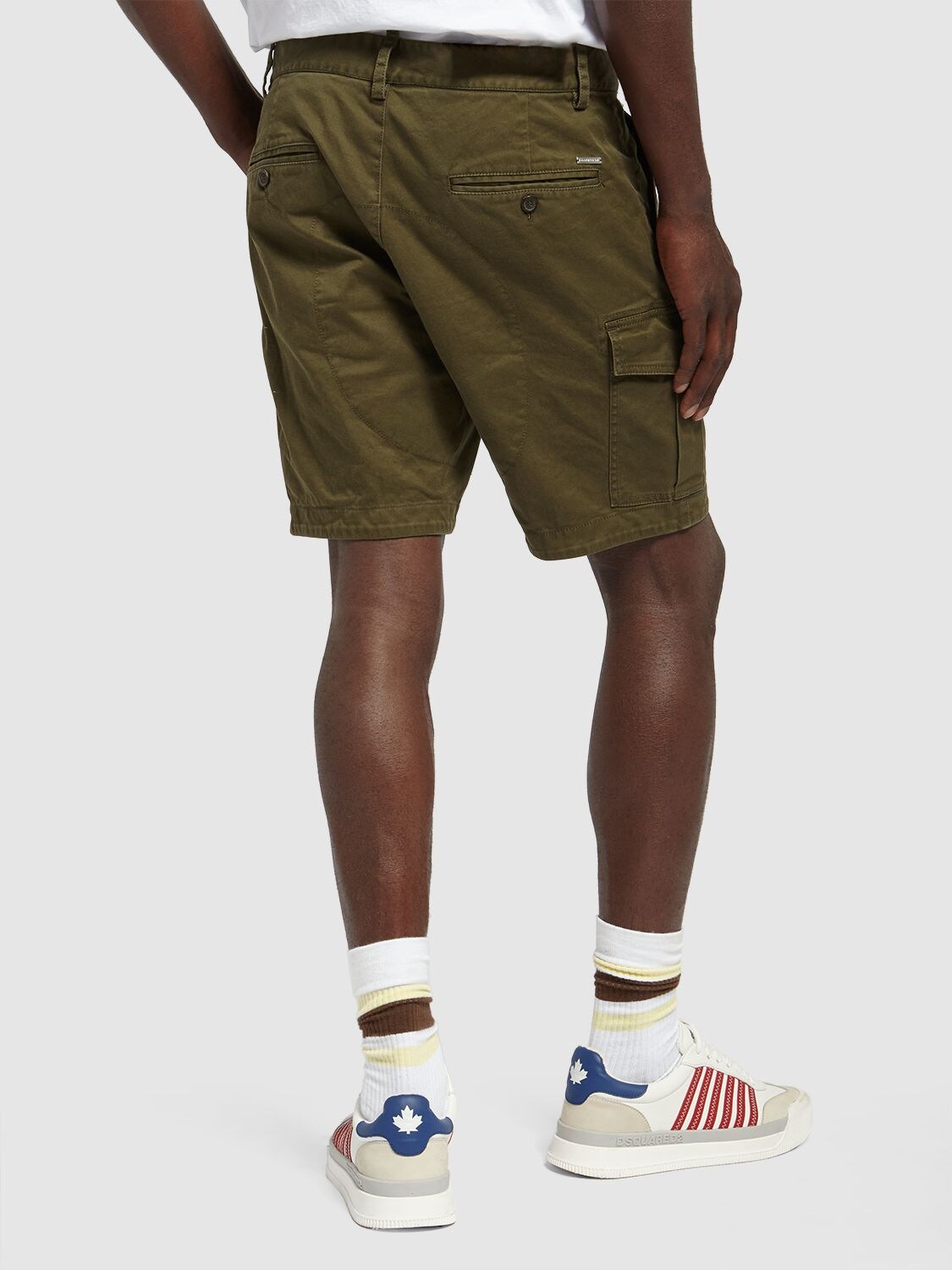Shop Dsquared2 Sexy Cargo Stretch Cotton Shorts In Militärgrün