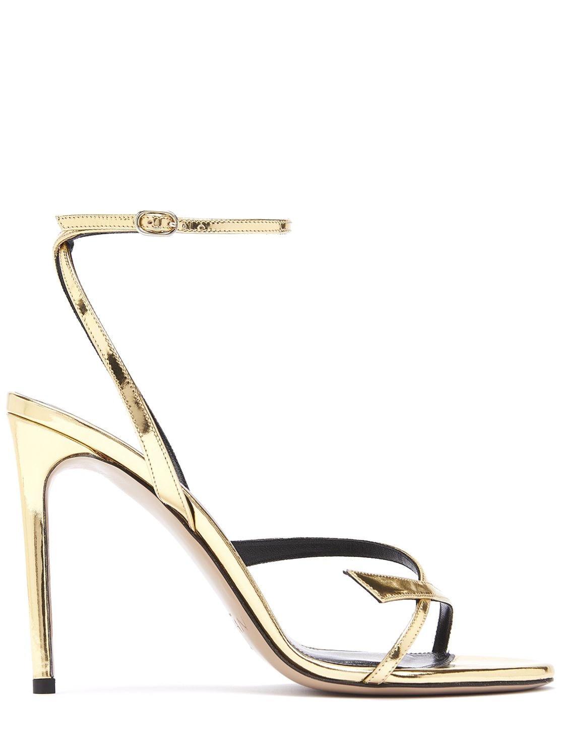 Shop Alexandre Birman 100mm Tita Mirror Leather Sandals In Gold