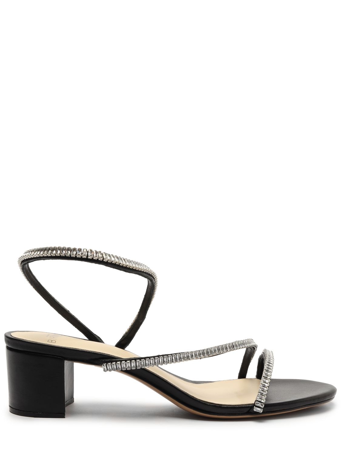Shop Alexandre Birman 45mm Polly Leather & Crystal Sandals In Black